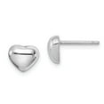 thumbnail image 1 of FB Jewels Sterling Silver Rhodium-platedHeart Post Earrings, 1 of 2