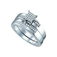 thumbnail image 1 of FB Jewels Sterling Silver Round Diamond Bridal Wedding Ring Band Set 1/10 Cttw Size 7, 1 of 1