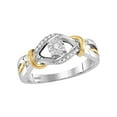 thumbnail image 1 of FB Jewels Sterling Silver Round Diamond Solitaire Bridal Wedding Engagement Ring 1/10 Cttw Size 5.5, 1 of 1