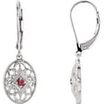 thumbnail image 1 of FB Jewels Sterling Silver Ruby Lever Back Earrings, 1 of 2