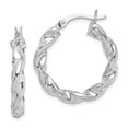 thumbnail image 1 of FB Jewels Sterling Silver Twist 25mm Hoop Earrings, 1 of 2