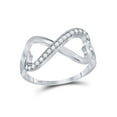 thumbnail image 1 of FB Jewels Sterling Silver White Diamond Infinity-weave Heart Womens Band Ring 1/6 Cttw, 1 of 1