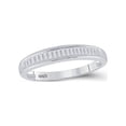 thumbnail image 1 of FB Jewels Sterling Silver Womens Baguette Diamond Wedding Band 1/4 Cttw, 1 of 1