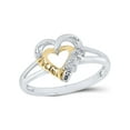 thumbnail image 1 of FB Jewels Sterling Silver Womens Round Diamond Heart Mom Mother Ring .03 Cttw Size 6.5, 1 of 3