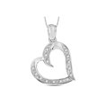 thumbnail image 1 of FB Jewels Sterling Silver Womens Round Diamond Heart Pendant 1/10 Cttw, 1 of 2