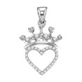 thumbnail image 1 of FB Jewels Sterling Silver Womens Round Diamond Heart Pendant 5/8 Cttw, 1 of 2