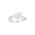 thumbnail image 1 of FB Jewels Sterling Silver Womens Round Diamond Heart Ring 1/20 Cttw Size 5, 1 of 1