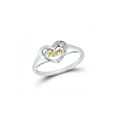 thumbnail image 1 of FB Jewels Sterling Silver Womens Round Diamond Mom Mother 2-tone Heart Ring .02 Cttw, 1 of 1