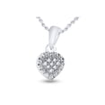 thumbnail image 1 of FB Jewels Sterling Silver Womens Round Diamond Small Heart Pendant .03 Cttw In Prong Setting (I3 clarity; J-K color), 1 of 1