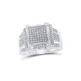 thumbnail image 1 of FB Jewels Sterling Silver Womens Round Diamond Square Cluster Ring 3/8 Cttw, 1 of 1