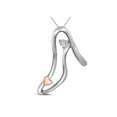 thumbnail image 1 of FB Jewels Sterling Silver Womens Round Diamond Stiletto High-heel Shoe Pendant 1/20 Cttw, 1 of 2
