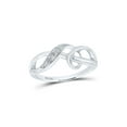 thumbnail image 1 of FB Jewels Sterling Silver Womens Round Diamond Twist Fashion Band Ring .03 Cttw Size 7, 1 of 1