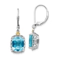 thumbnail image 1 of FB Jewels Sterling Silver w/14K Gold Blue Topaz Earrings, 1 of 3