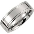 thumbnail image 1 of FB Jewels Titanium Size 12.00 07.00 mm Polished Ridged Wedding Ring Band, 1 of 2