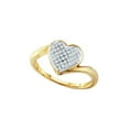 thumbnail image 1 of FB Jewels Yellow-Tone Sterling Silver Womens Round Diamond Heart Ring 1/10 Cttw, 1 of 1