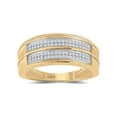 thumbnail image 1 of FB Jewels Yellow-tone Sterling Silver Mens Round Diamond Wedding Band Ring 1/5 Cttw Size 12, 1 of 4