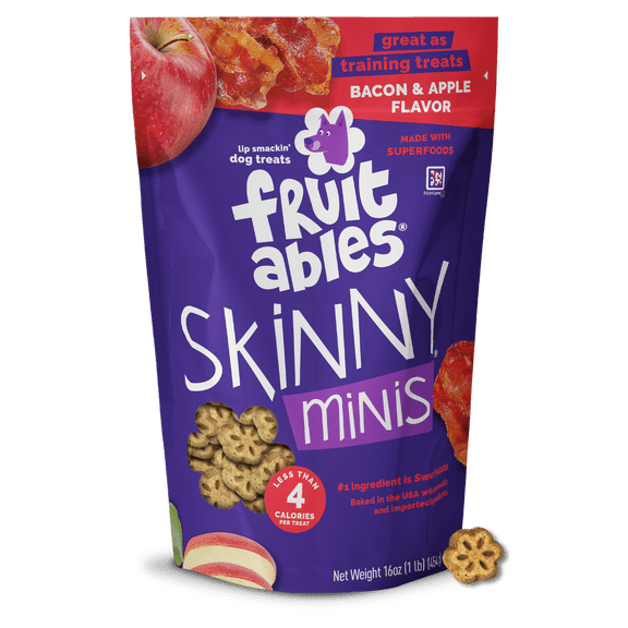 Fruitables Skinny Minis Apple Bacon Dog Treats - 16oz.