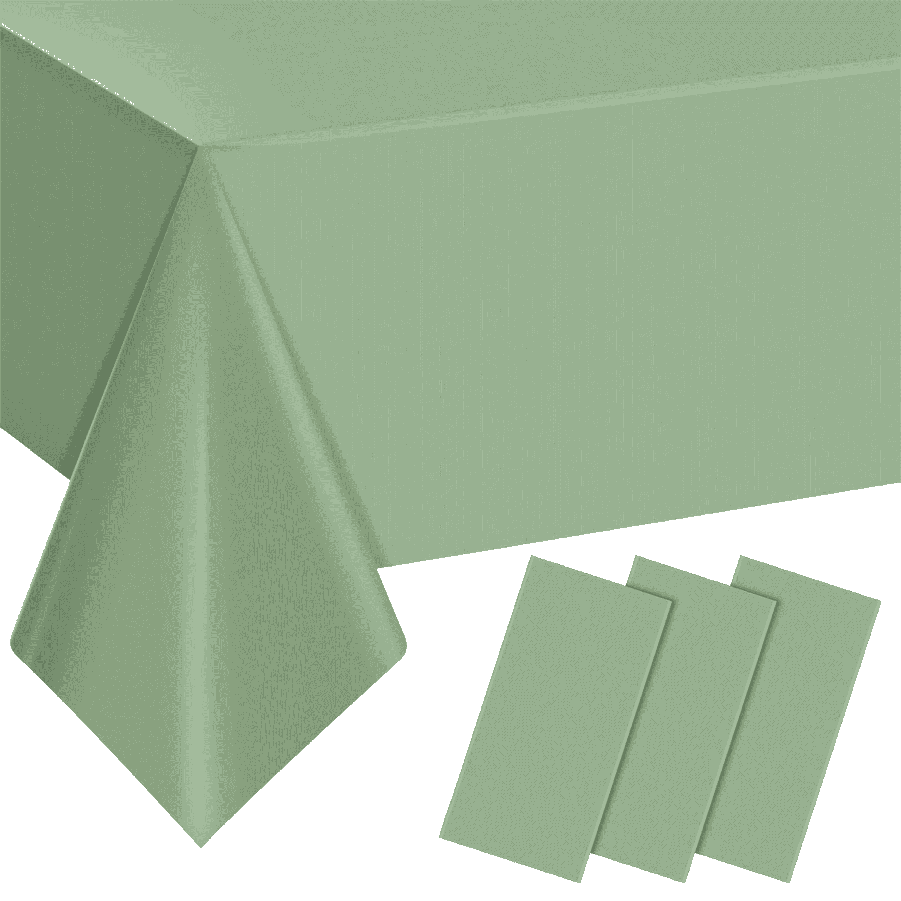 FBASport Sage Green Plastic Tablecloths for Rectangle Tables, Light Green Disposable Tablecloth, Waterproof Sage Green Table Cover for Birthday Bridal Wedding Baby Shower Party Decorations