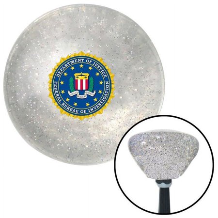 FBI Clear Retro Metal Flake Shift Knob with M16 x 1.5 Insert Shifter Auto Manual