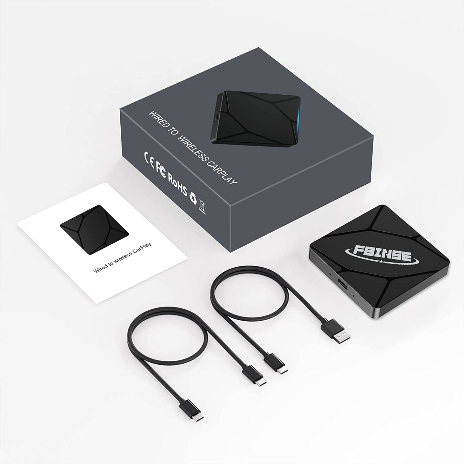 FBINSE 2023 CarPlay Wirelss Adapter for iPhone, Wireless CarPlay Dongle ...
