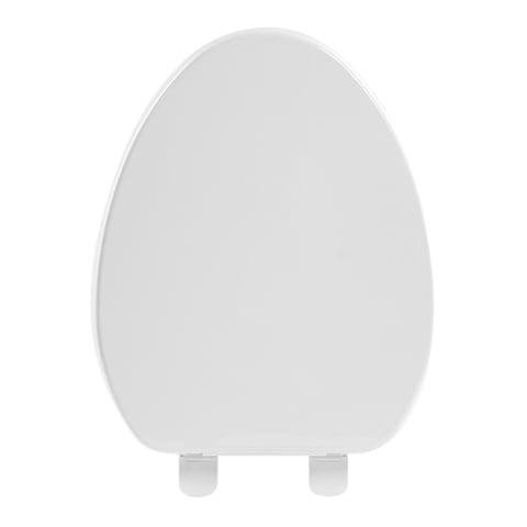 FBJ 400 Pound Slow Close Heavy Duty Oval Plastic Toilet Seat in White No Slam