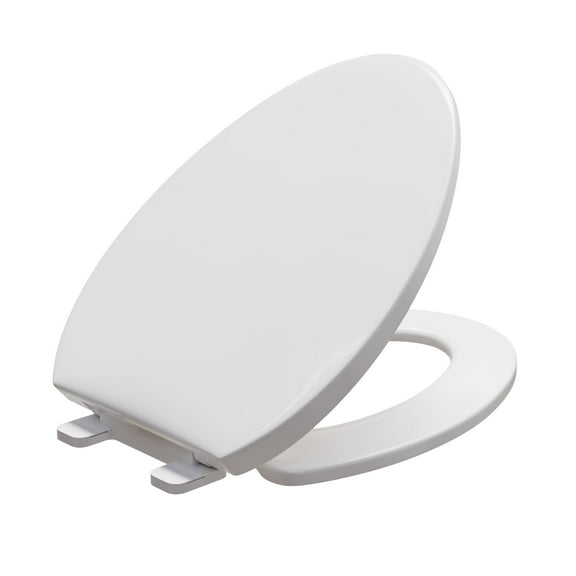 FBJ Elongated Toilet Seat in White, Easy to Install