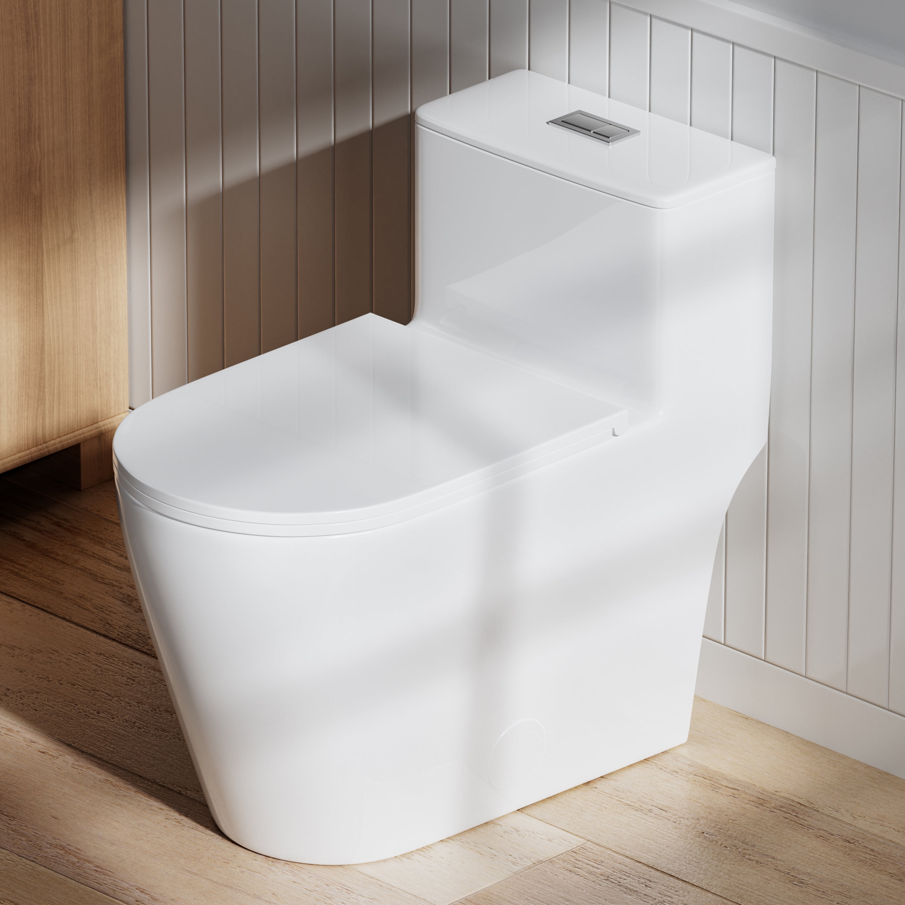 FBJ Modern Toilet 1.0/1.6 GPF Powerful Dual-Flush Elongated Toilet with Comfortable Chair Height