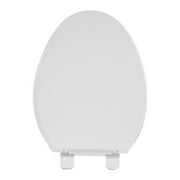 FBJ Oval Plastic Toilet Seat Soft Close in White, No Slam & Easy to Clean