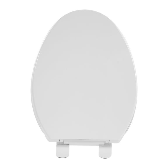 FBJ Oval Plastic Toilet Seat Soft Close in White, No Slam & Easy to Clean