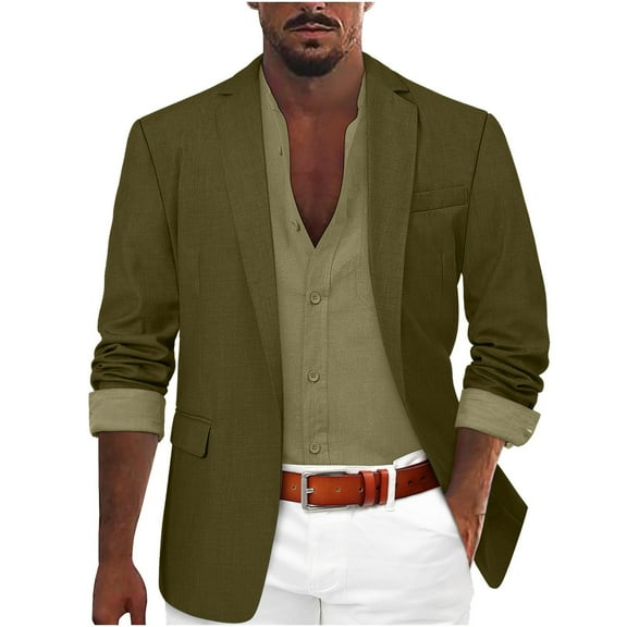 FBMDBB Blazer for Men 2024 Fall Winter Casual Suit Jacket Regular Fit Lapel Business Daily Lightweight Sport Coats Blazers