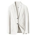 thumbnail image 1 of FBMDBB Business Leisure Spring/Summer Thin Single Western Solid Color Suit Collar Single Suit Coat Pinstripe Suit for Men, 1 of 3