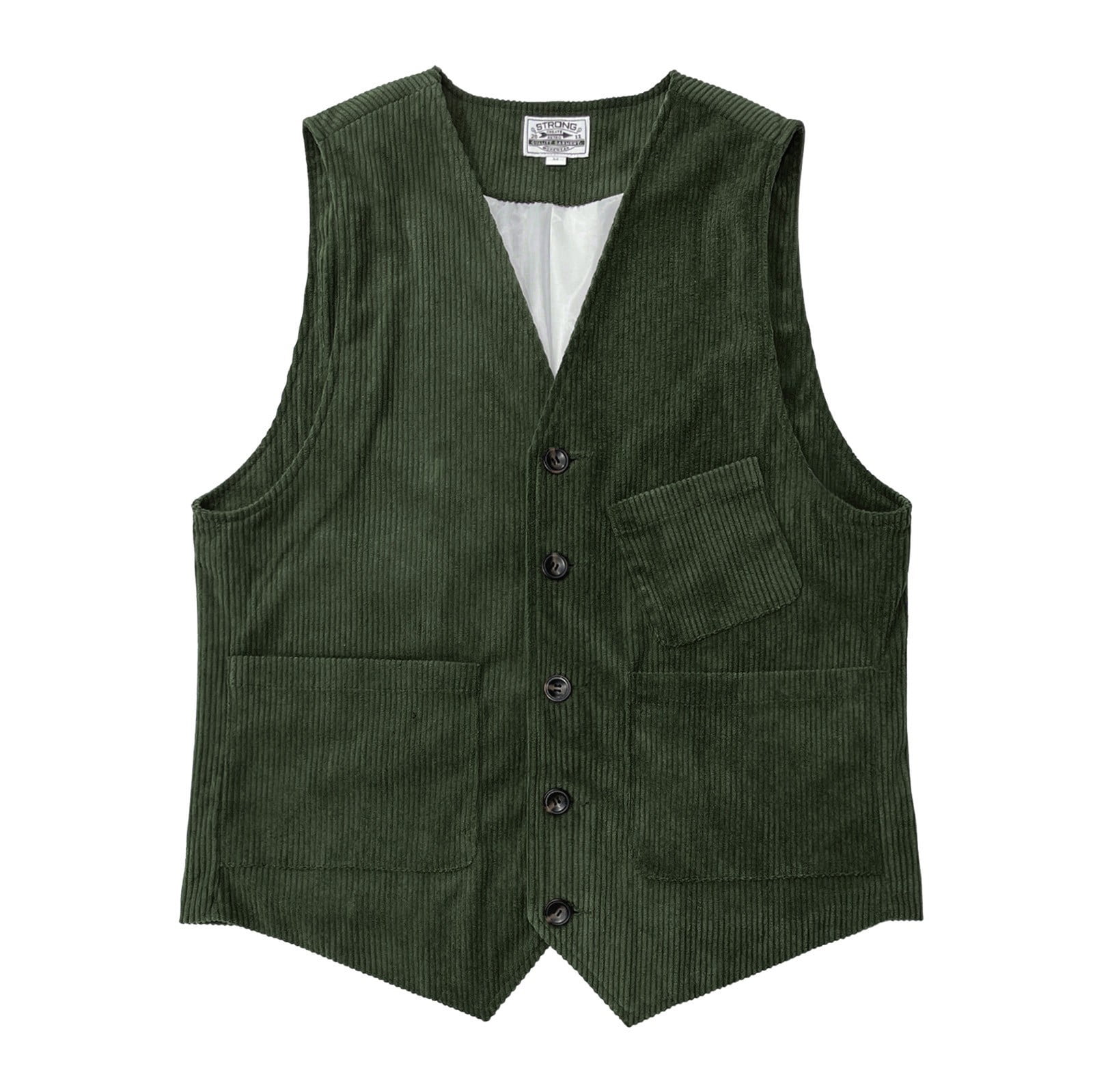 FBMDBB Men s Autumn Winter Retro Corduroy Hunting Vest Khaki Waistcoat Solid Color British Style Work Vest Jacket Men