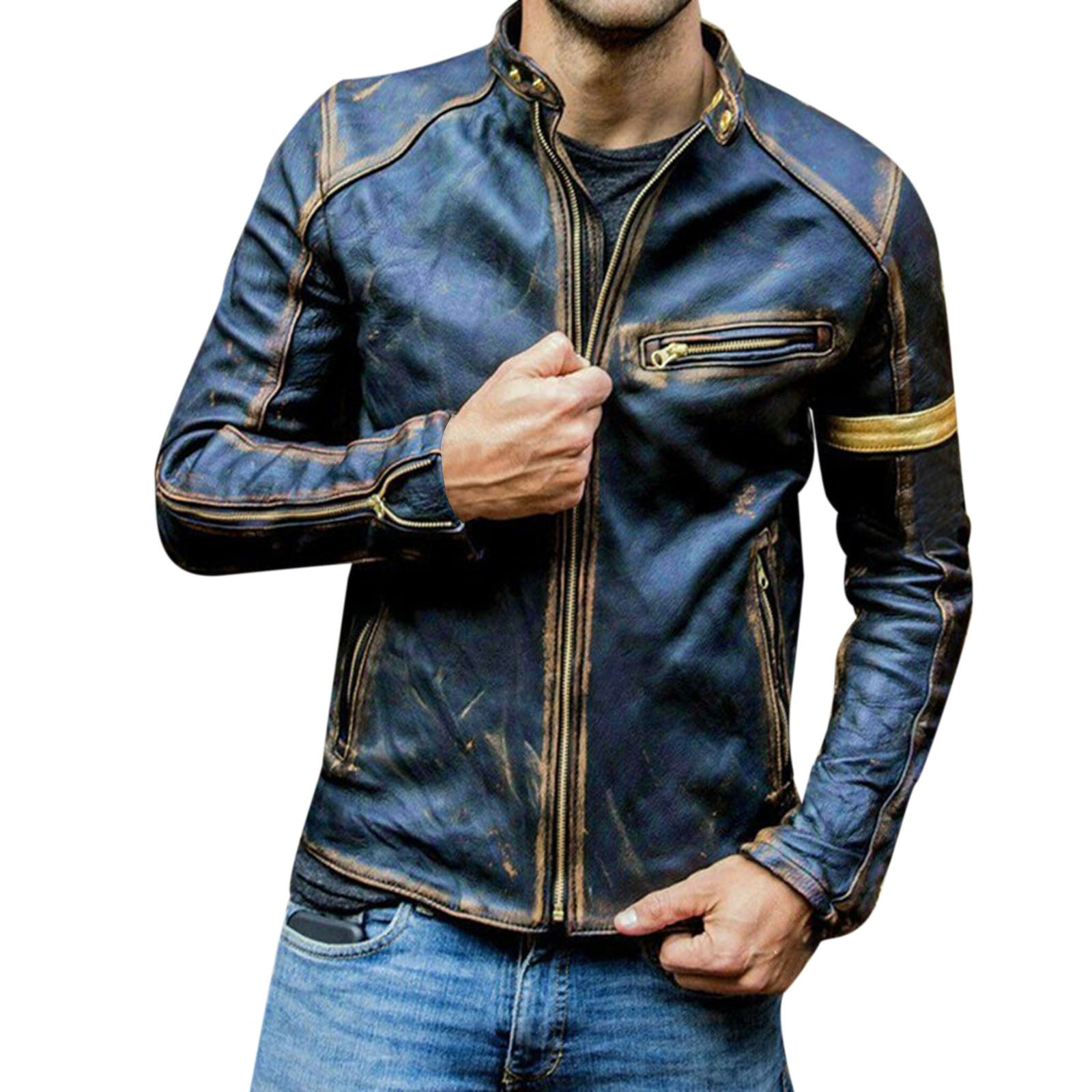 ジャケット・アウター vintage stand collar lether blouson L Stand Collar Leather Blouson – La Garçonne