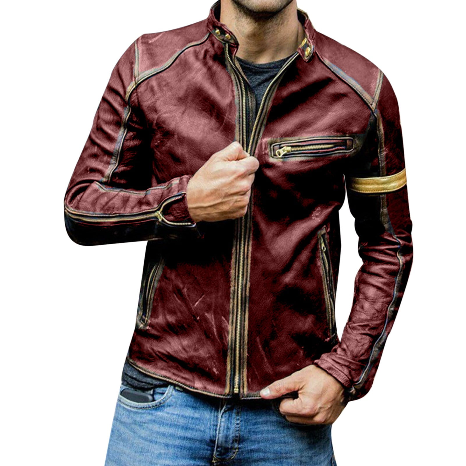 ジャケット・アウター vintage stand collar lether blouson L Stand Collar Leather Blouson – La Garçonne