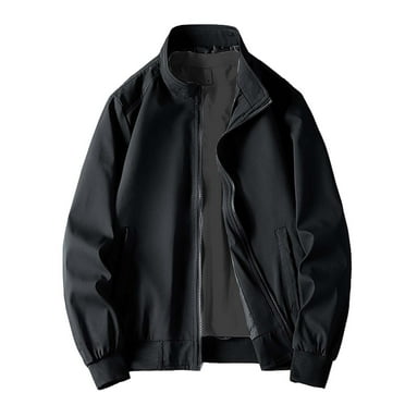 FBMDBB Mens Long Sleeve Zip Up Jacket Men's Bomber Jacket Lightweight Casual Spring Fall Windbreaker Zip Up Coat with Pocket