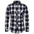 thumbnail image 1 of FBMDBB Mens Shirts Long Sleeve Shirts for Men Casual Button Down Vintage Plaid Pocket Soft Mens Button Up Shirts Long Sleeve, 1 of 2