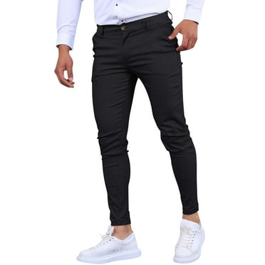 FBMDBB New Men's Four Seasons Solid Color Texture Casual formal Pants Slim Tapered Suit Pants Glitter Moccasins Women