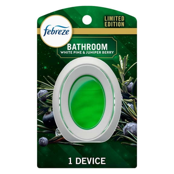 Febreze Odor-Fighting Bathroom Air Freshener for Small Spaces, White Pine & Juniper Berry Scent, 1 Count