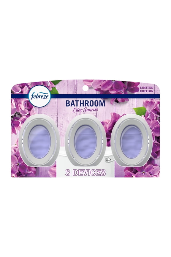 Bathroom Air Freshener, Odor-Fighting, Lilac, 3 Count