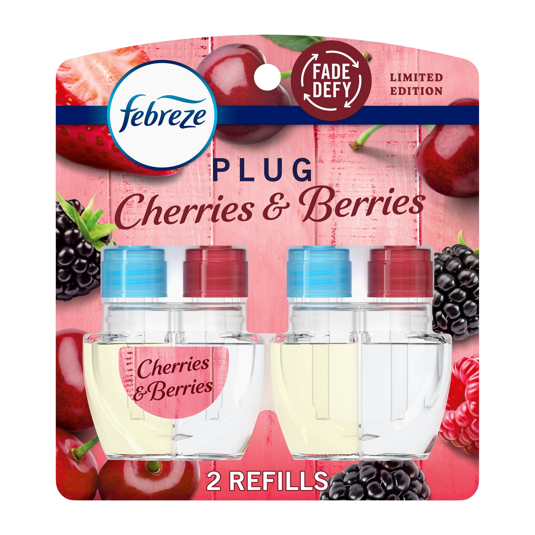 Febreze Plug In Air Freshener Scented Oil Refill Cherry Berry, 2