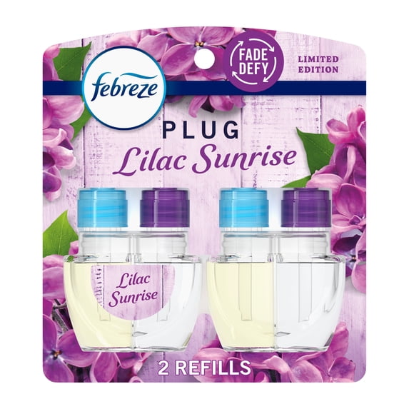 Febreze Plug In Air Freshener Scented Oil Refill Lilac Sunrise, 2 Count