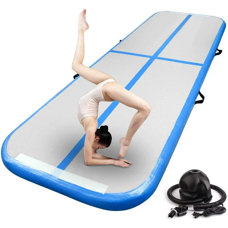 FBSPORT 19.68ft Gymnastics Air Mat Tumble Track Tumbling Mat Inflatable Floor Mats With Electric Air Pump