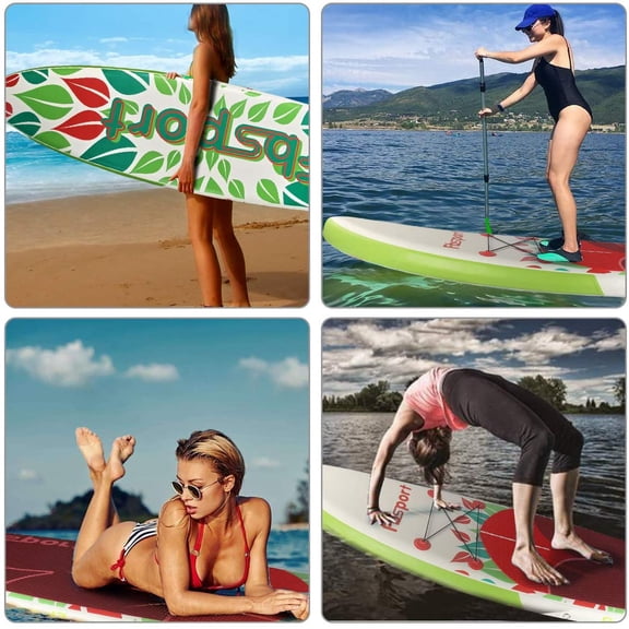 FBSPORT Inflatable Stand Up Paddle Board Non-Slip Deck with Premium SUP Accessories, 10 Ft Surfboard for Beach Ocean, Standing Boat for Youth & Adult,Green