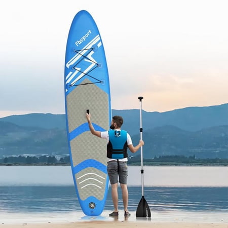 FBSPORT Paddle Board 10 ft Inflatable Stand Up Paddle Boards with Premium Sup Accessories & Backpack, Non-Slip Deck, Waterproof Bag, Leash, Paddle and Pump,Blue