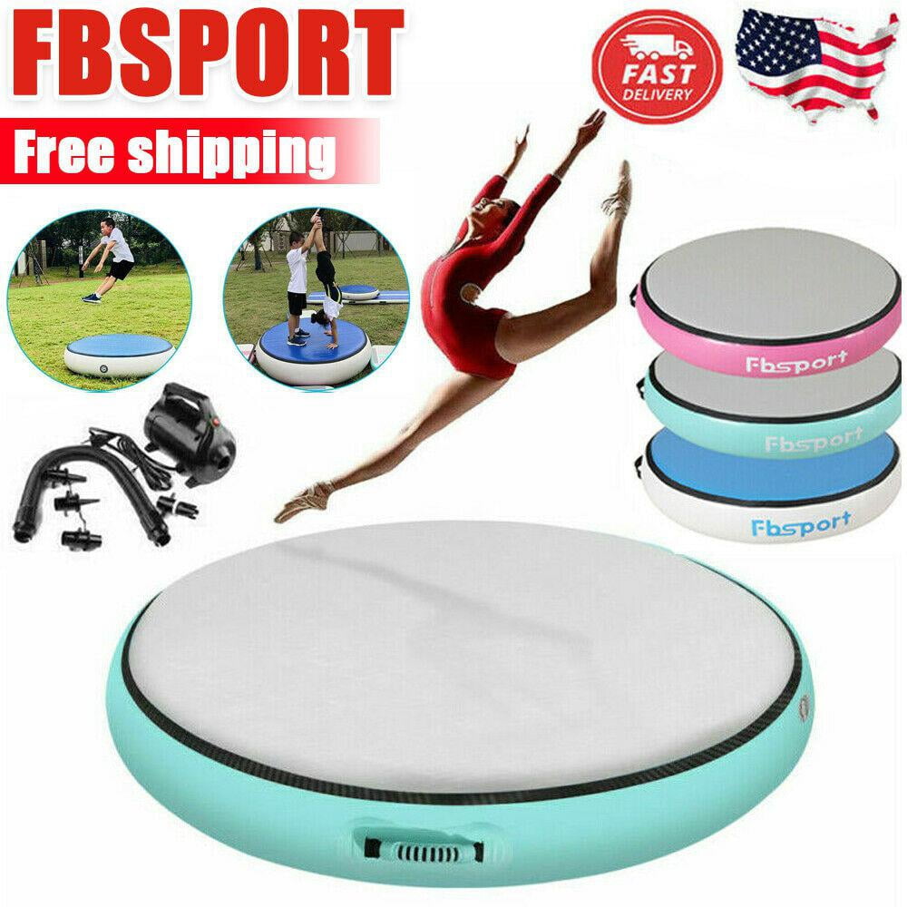 FBSPORT Round Inflatable Air Gymnastics Mat Training Mats 4/8 inches