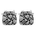 thumbnail image 1 of FBTS Prime 16x17 inch All-Weather Black Floral Outdoor Seat Pads, Pack of 2, 1 of 7