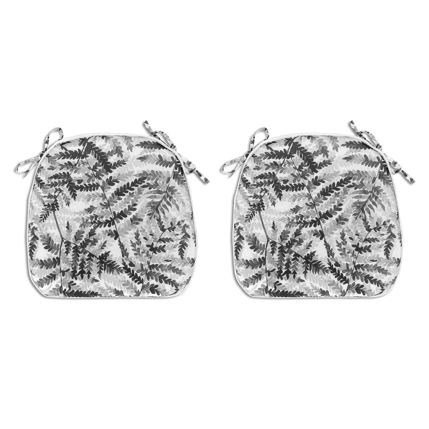 FBTS Prime 16x17 inch AllWeather Black Leaves Outdoor Seat Pads, Pack