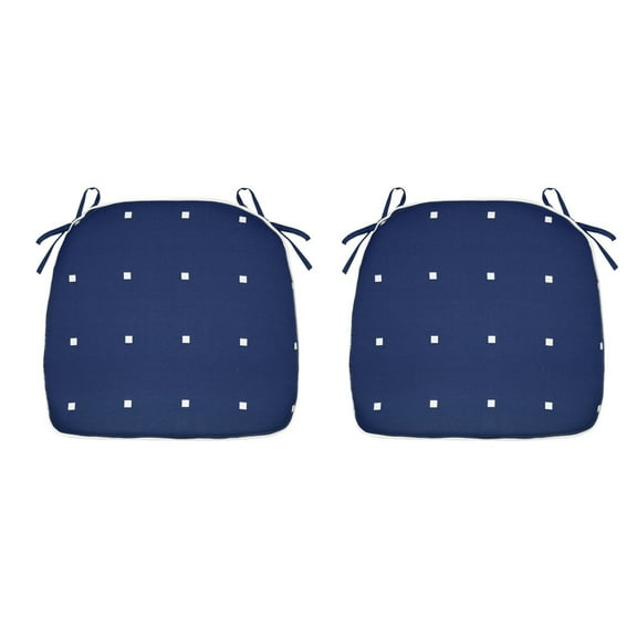 FBTS Prime 16x17 inch All-Weather Blue Dot Outdoor Seat Pads, Pack of 2