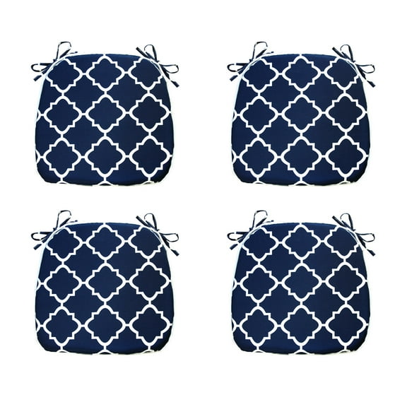 FBTS Prime 16x17 inch All-Weather Blue Geometric Outdoor Seat Pads, Pack of 4