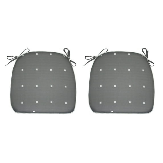 FBTS Prime 16x17 inch All-Weather Gray Dot Outdoor Seat Pads, Pack of 2